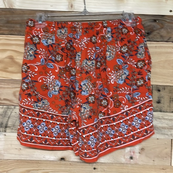 J. Jill size XS Mid-rise Orange with Blue with Bohemian Print Elastic Shorts - Picture 8 of 10